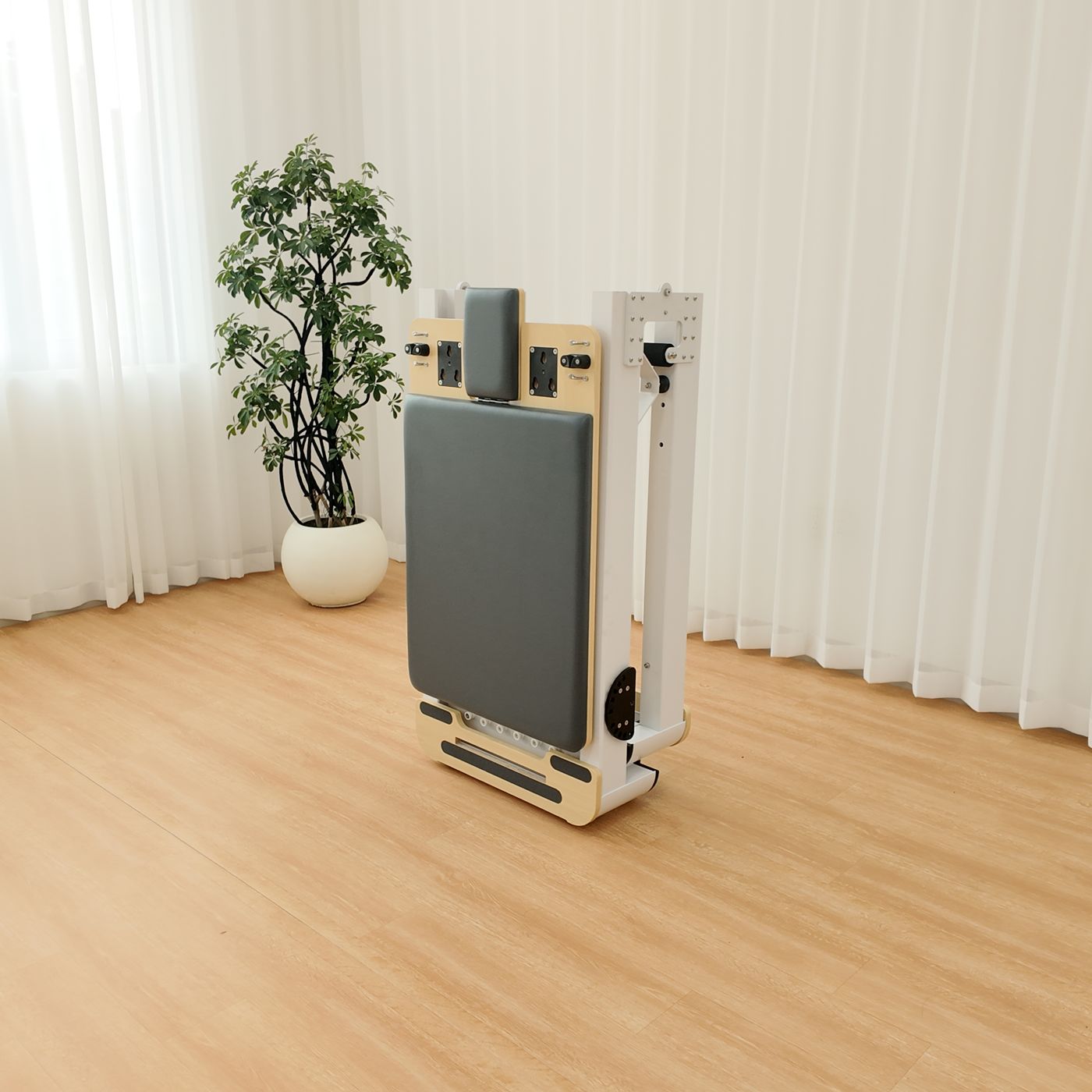 The folded reformer from a three-quarter angle.